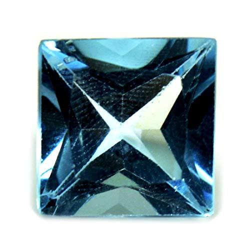 Topaze bleue de 2,04 carats de qualité joaillerie, pierre naturelle précieuse de taille princesse