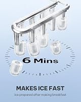 Silonn Ice Maker Countertop, Portable Ice Machine with Carry Handle, Self-Cleaning Ice Makers with Basket and Scoop, 9 Cubes in 6 Mins, 26 lbs per Day, Ideal for Home, Kitchen, Camping, RV — image 3