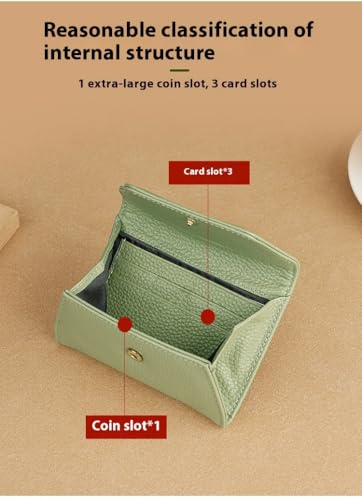 Multi-functional Small Leather Card Holder or wallet for women or Girls | cards, cash and coin holder compact wallet (Green)4