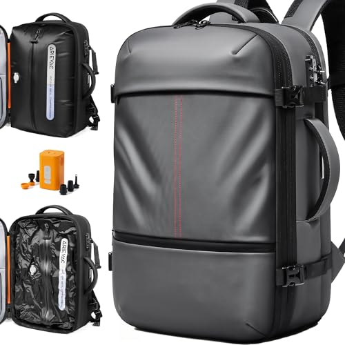 IKYWT Vacuum Seal Backpack Travel with Ultra-Power Pump, 80L Expandable Travel Backpack with Vacuum System w/TSA Lock