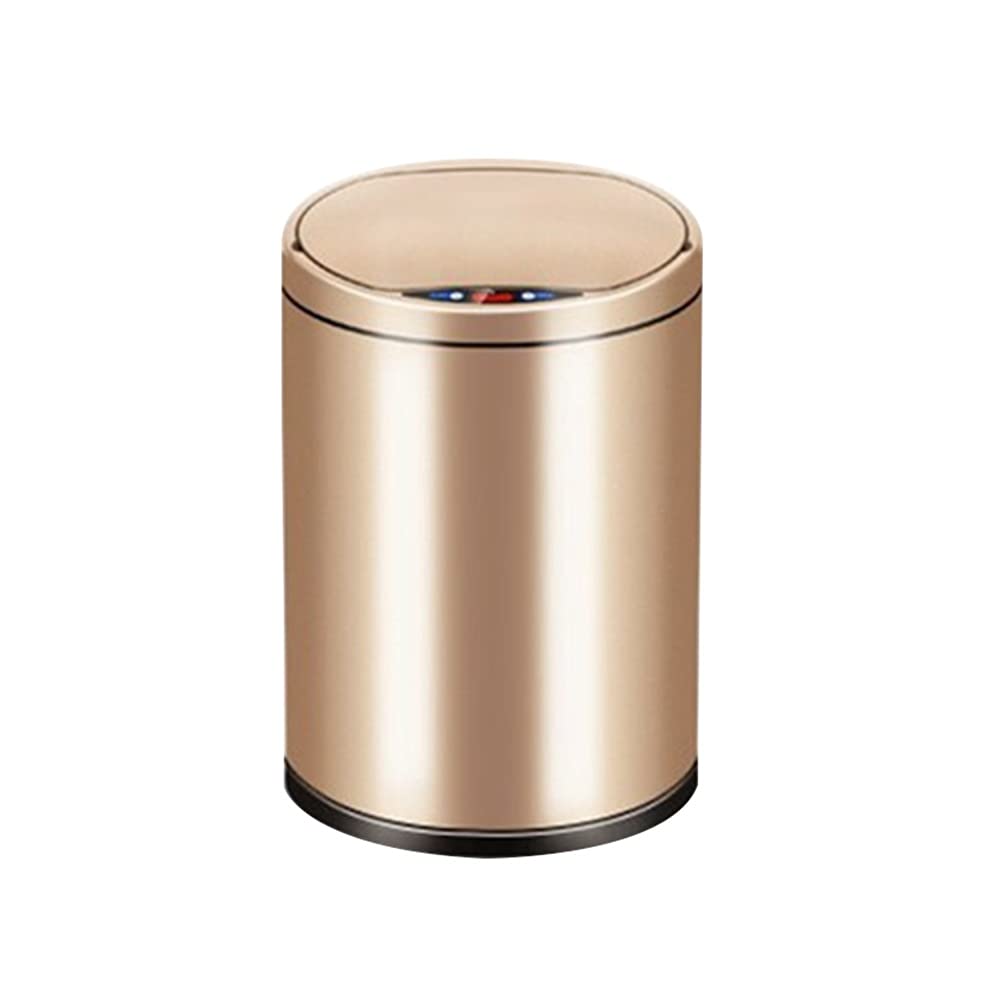 Smart Sensor Trash Can, Household Stainless Steel with Cover Waterproof and Odorless Automatic Trash Basket for Toilet Living Room/bedroom(12L)