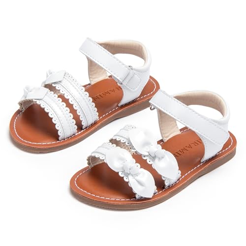Image of PHIRAMIN Toddler Flower Girl Sandals - Girl Dress Shoes Toddler Little Kid Wedding Party