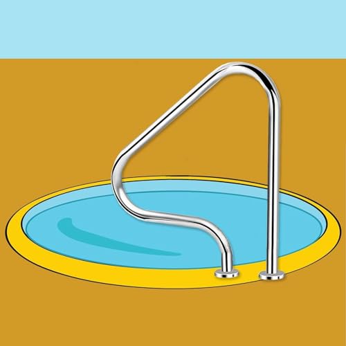 Barandal para piscina de acero inoxidable 80 cm plateado miniatura 1