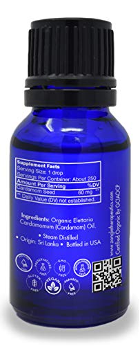 Zongle Usda Certified Organic Cardamom Oil, Safe To Ingest, Elettaria Cardamomum, 15 Ml #TOP3