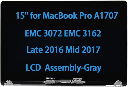 Image of 15 inch Screen Replacement for MacBook Pro A1707 EMC 3072 EMC 3162 Late 2016 Mid 2017 LCD Display Assembly 661-06375 661-08030 (Space Gray)
