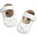 Fire Frog Baby Girls Mary Jane Burnish Pu Leather Bowknot Pincess Prewalker Christening Baptism Crib Shoes White