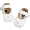 Fire Frog Baby Girls Mary Jane Burnish Pu Leather Bowknot Pincess Prewalker Christening Baptism Crib Shoes