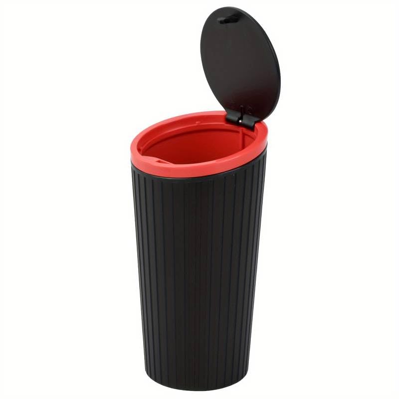 Seafront Portable Mini Car Trash Can with Lid & Cup Holder Leakproof & Odor-Blocking Car Cup Holder Trash Bin - Space-Saving, Waterproof Garbage Organizer for Vehicles
