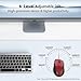TECKNET 2.4G Wireless Mouse for Laptop, 4800 DPI Optical Computer Mice with 6 Adjustable Levels, 30 Months Long Battery Life Cordless USB Silent Mouse for Notebook, PC, Office Home Work (Red)