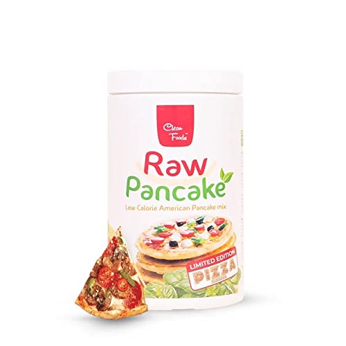 CleanFoods 21 Kalorien Pancake l Pizza Geschmack 425 g I Nur 21 Kalorien pro Pancake I Glutenfrei Zuckerfrei Fettfrei l Zubereitung in 2 Minuten l Ideal für Pizza