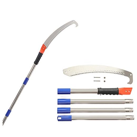 HOME RIGHT 10FT Pole Saw for Tree Trimming, Adjustable Long Extension Pruning Saw, Blade Tree Trimmer Pole, Manual Pole Cutter for, Yard Garden and Patios Trees Branches Cutting(10FT)