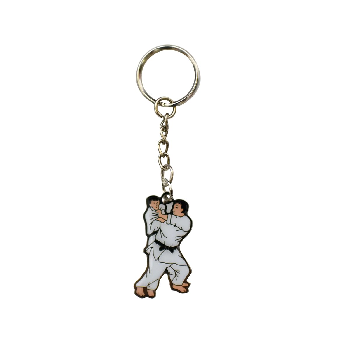 Playwell Unisex Kids White Martial Arts Key Rings - Judo Shoulder Throw Front Key Chain