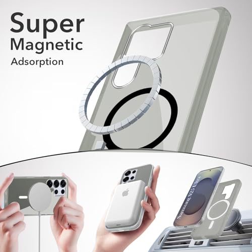 Image of Jkobi Lifetime Anti-Yellow MagSafe Compatible Clear Back Cover Case for Samsung Galaxy S25 Ultra (Sleek Hard Crystal | Shockproof and Camera Protection)