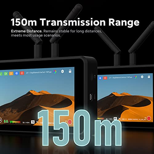 Vaxis Atom A5 5.5 Inch Touch Screen Tx Rx Wireless Monitor Hdmi Wireless Video Transmission System Monitor Image Transmitter Receiver With 150M 492 Feet Range 0.08S Latency #TOP5