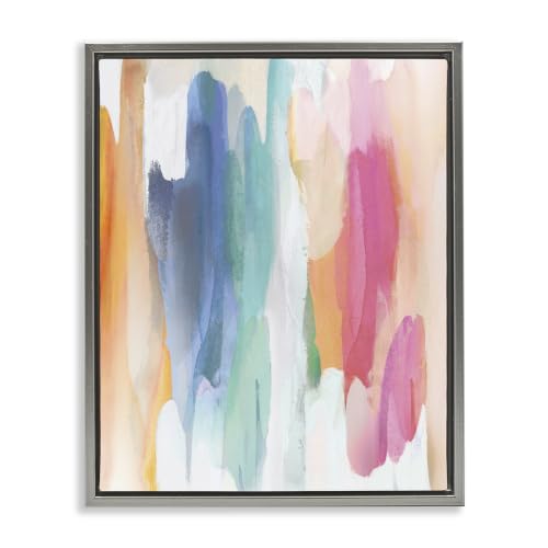 Faded Rainbow Shape Abstraction, 16 x 20 Inch Canvas in Floater Frame