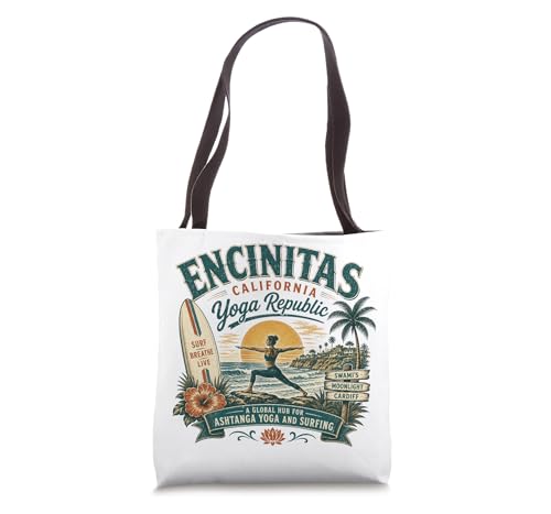 Encinitas CA Vintage Yoga Republic Surf Breathe Tote