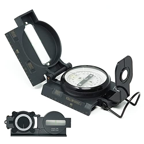 POLARIS Lensatic Compass with Inclinometer for Survival Hiking Tactical Boy Scout, Japan Design Tools