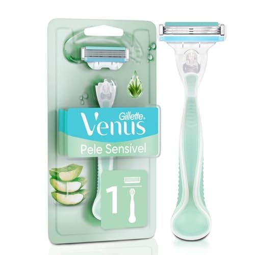 Gillette Venus Pele Sensível Aparelho de Depilar Recarregável com Aloe Vera, 1 Unidade