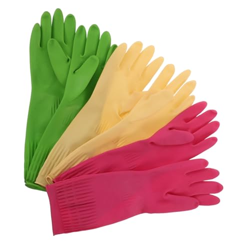 TOBBOMEY 3 Pares De Guantes De Cocina Para Lavar Platos Guantes Para Limpiar Platos