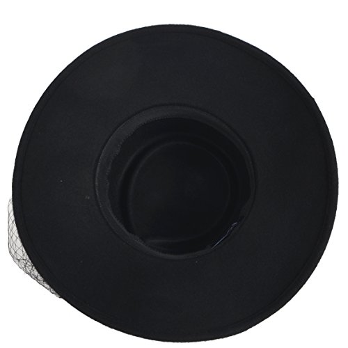 Vecry Women's Fascinator Wool Felt Hat Cocktail Party Wedding Fedora Hats (B-Black) #TOP2