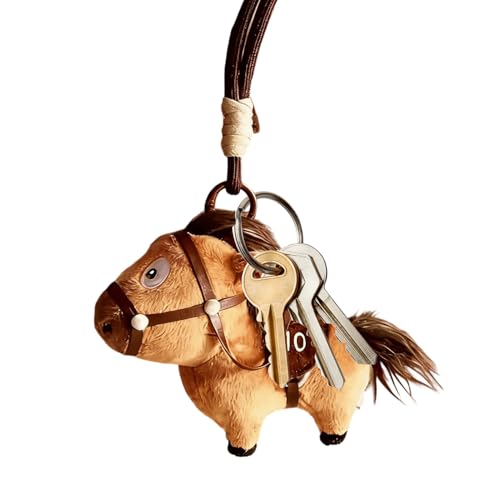 Ratpzou Neujahrspferd-Schlüsselanhänger - 2026 Kleines Rotes Stofftier Deko - Kinder Weiches Plüschpferd Schlüsselring - Für Erwachsene Kinder Familie Freunde