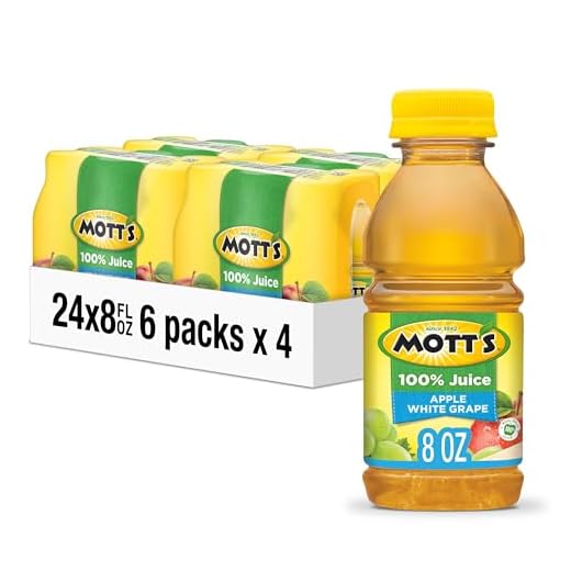 Mott's 100% Apple White Grape Juice, 8 Fl Oz Bottles, 24 Count (4 Packs Of 6), No Added Sugar, Excellent Source Of Vitamin C, 2 Servings Of Fruit Per Bottle, Gluten & Caffeine Free, On-the-go