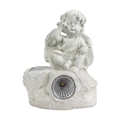 Angel Statues Résine - Figurine Ange Lumineuse LED Solaire Déco Jardin - Petites figurines d'ange pour décoration de jardin,pour Cour, Terrasse, Porche,...