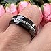 TUTISS 8mm Black Tungsten Rings for Men Women Couple Eternity Anniversary Engagement Wedding Bands Fashion Jewelry CZ Stone Inlay Beveled Polished Shiny Comfort Fit Size 10.5