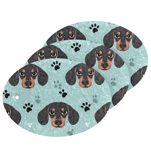 Esponjas absorbentes y limpias, diseño de pata de perro, color azul, esponjas, borrador mágico, multiusos, para lavar platos, artículos esenciales para el hogar (3 unidades)