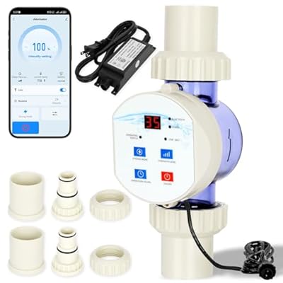 Salt Chlorine Generator for Above Ground Pool with Digital Panel, Built-in Bluetooth, Titanium Self-Cleaning App Control Saltwater Chlorinator System for Pools Up to 10000 Gallons