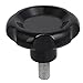 Aexit M12x25mm Non-SLI-p Ball Knobs Lobed Head Screw On Machinery Clamping Knob Male Ball Knobs Grip Black