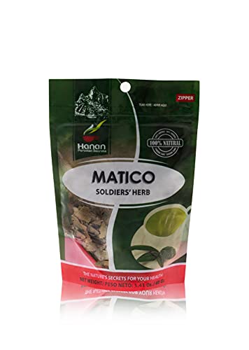 Hanan Peruvian Secrets Matico|100% Natural Soldier's Herb|1.41Oz / 40G|Aids With Bloating And Cramps|Bronchial Aid #TOP5