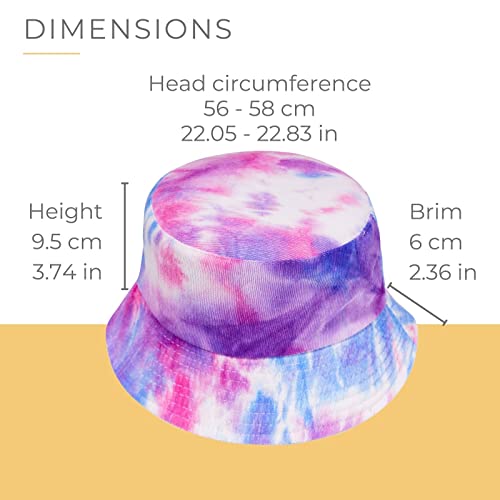 Accsa Bucket Hat For Women Purple Tie Dye Reversible Summer Travel Beach Sun Hat Packable Outdoor Fishing Hat Upf 50+ thumb #5