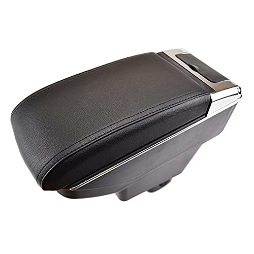 DEMULAX Scatola portaoggetti for bracciolo centrale in pelle, for console centrale, for Suzuki, SX4 2007-2013, for Fiat, Sedici Bracciolo per auto(Black thread)