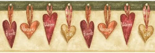 Country Hearts -Blessings-Welcome-Love- Wallpaper Border - BV006242B …