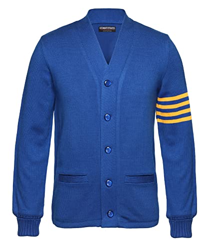 Image of Stewart & Strauss Cardigan Varsity Letter Sweater | American style button front letter sweater knit since 1977, heavyweight and ready for chenille letters and patches