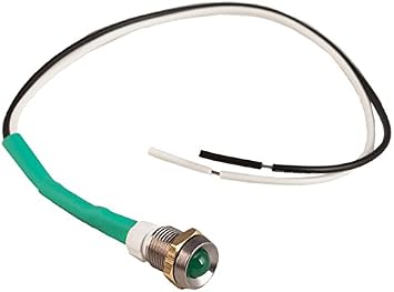 Standard Green LED Indicator Light With Chrome Bezel 20 mcd Light Output