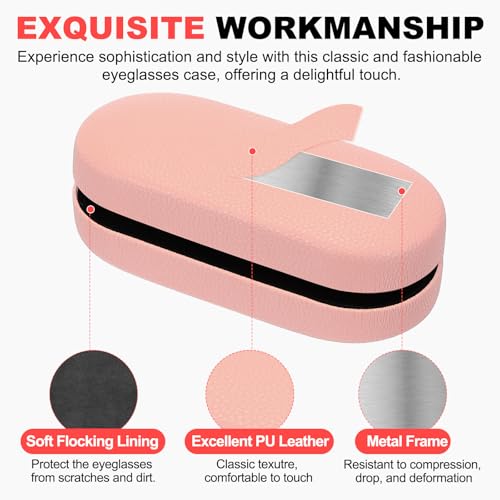 Image of PATIKIL Hard Shell Eyeglasses Case, PU Leather Large Glasses Case Litchi Grain Protective Sunglasses Organizer for Women Men