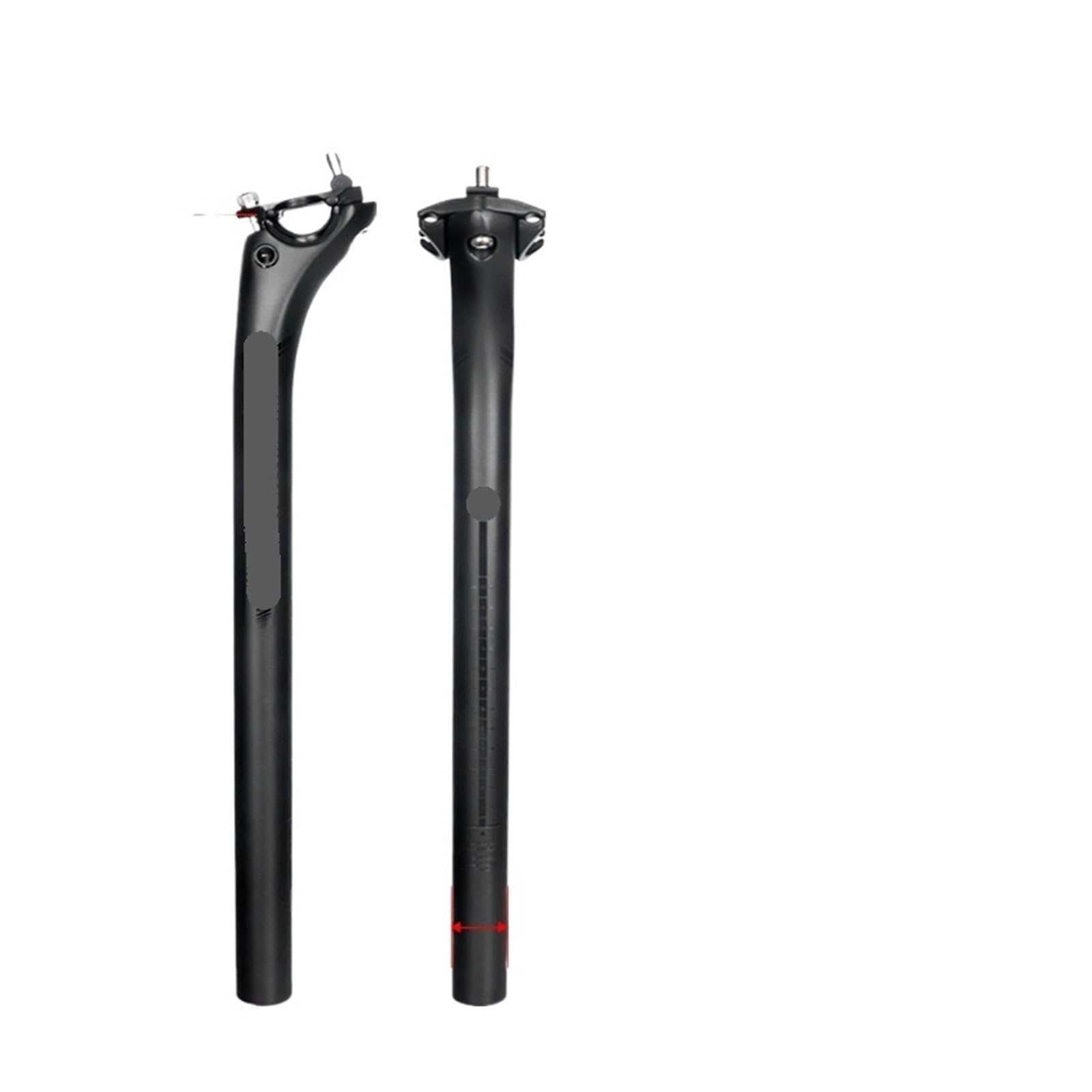 Reggisella 27.2 31.6mm Lunghezza 400mm Nero Opaco Bici da Strada Tubo Parti di Biciclette
