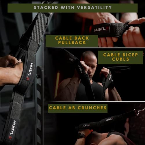 Hustle Athletics Tricep Rope Cable Attachments for Gym Use - Perfect Gym Equipment for Home/Gym Accessories - Multi Workout Rope Cable Machine Attachment -Best Gym Rope Grip with 4 Anti-slip Handles - Image 5