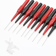 10pcs 0.7mm Back Probe Pins, Electrical Needle Probes, Insulation Piercing Pin Test Probes, 4mm Banana Socket Connection Multimeter Back Probes Black, Red
