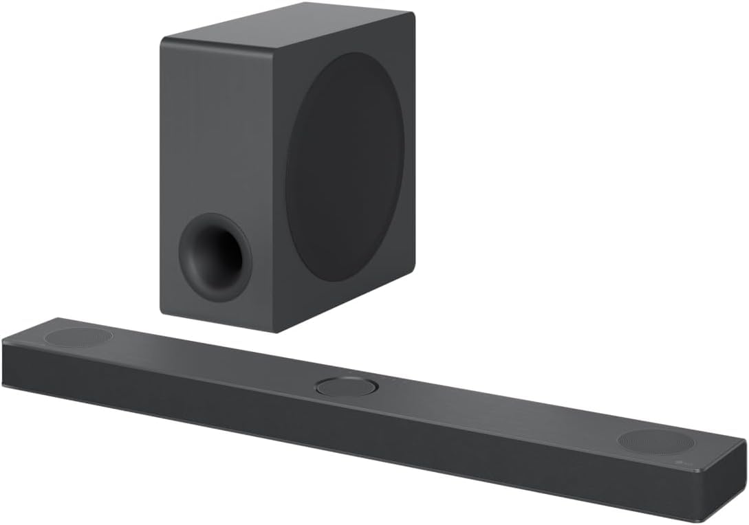 LG S80QY Soundbar TV 480W, Soundbar Dolby Atmos 3.1.3 Canali con Subwoofer Wireless, 3 canali up-firing, Sinergia con TV LG, DTS:X, IMAX Enhanced, Bluetooth, Wi-Fi, Spotify HiFi, HDMI in/out