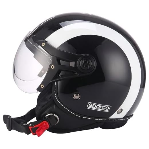 Sparco Riders Demi Jet 70961NGB Casco Moto, Nero/Bianco, XL