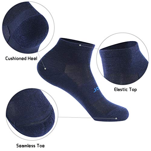 Forcool Diabetic Socks Crew Merino Wool, Non Binidng Loose Top Cushioned Sole Seamless Toe Non Blister Wide Calf Diabetes Socks Edema Socks Dress Crew For Women Men, 3 Pairs Navy Blue Medium #TOP1