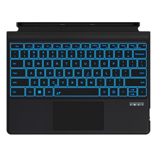 Image of Surface Pro 3 /4 /5 /6 /7 /7+ Keyboard, Ultra-Slim Wireless Bluetooth Surface Keyboard with Palm-Rejection Trackpad, 7-Color Backlit, Sleep /Wake Function, Long Battery Life