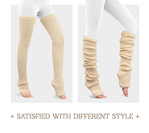 Image of Thigh Highs Leg Warmers for Women Over Knee High Crochet Extra Long Socks