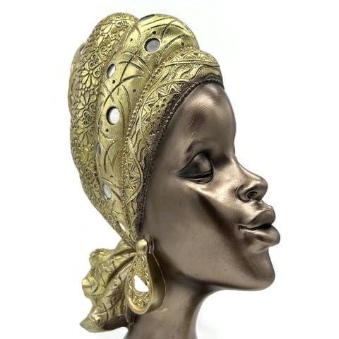 Estatua busto dama africana para decoración de sala