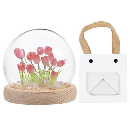 Lámpara de mesa de noche tulipán artesanal Tofficu miniatura 1