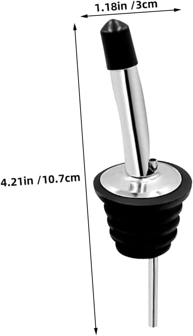 10pcs Stainless Steel Wine Pourer Spouts with Dust Caps Oil Bottle Stopper Spout Set for Olive Oil Vinegar Cocktails Home Bar Use