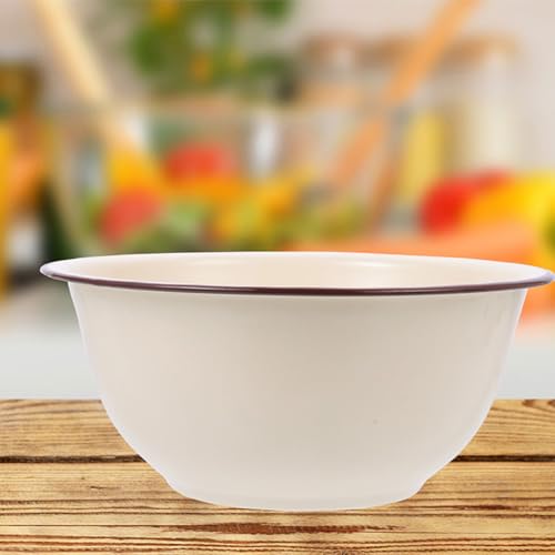 Tazón esmaltado retro beige 25.5 cm para cocina miniatura 7